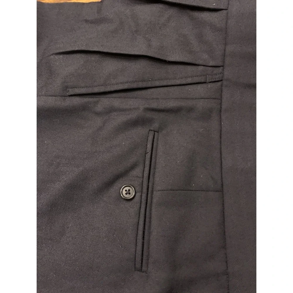 Vtg Bespoke Wool Hollywood High Waist Trouser Suspender Button Metal Zip 38 Pant